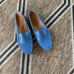 M. Gemi Sky Blue Embossed Loafers